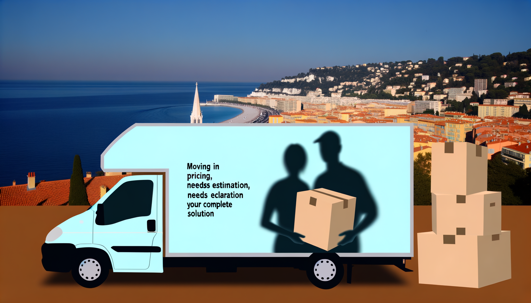 Expert en déménagement à Nice soulignant l'importance de l'estimation des besoins et un graphique des tarifs de débarras